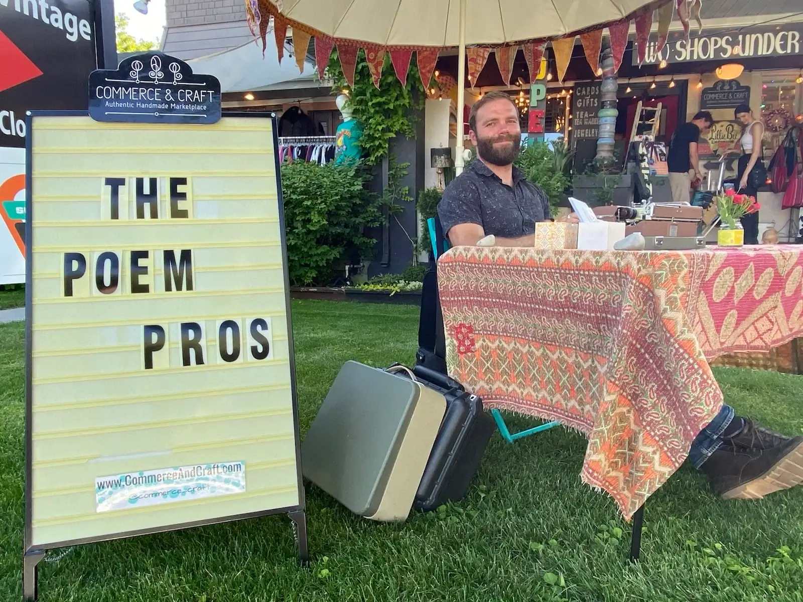 The Poem Pros outside